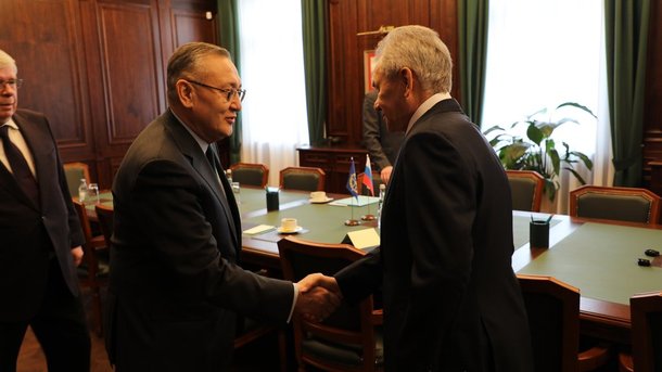 Секретарь Совета Безопасности Российской Федерации Сергей Шойгу встретился с Генеральным Секретарем ОДКБ Таалатбеком Масадыковым