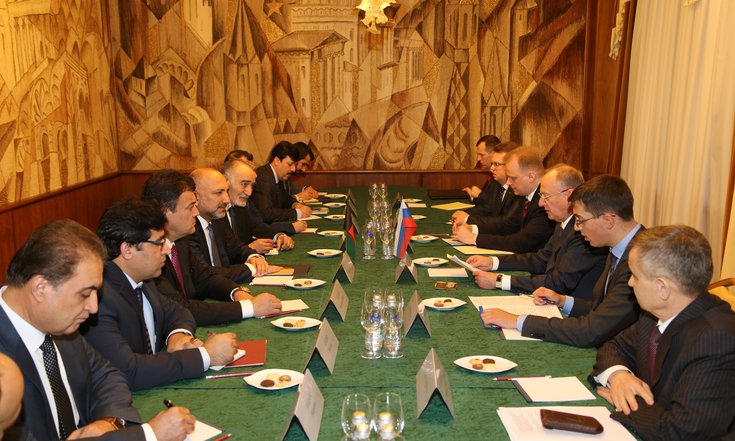 Встреча Секретаря Совета Безопасности РФ Николая Патрушева и Советника Президента Афганистана по национальной безопасности Мохаммада Атмара