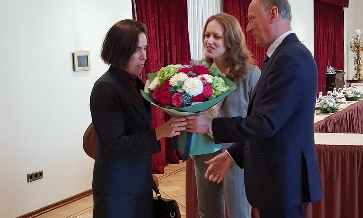 Секретарь Совета Безопасности России Николай Патрушев встретился в Москве с Генеральным секретарем по вопросам обороны и национальной безопасности Франции госпожой Клер Ландэ