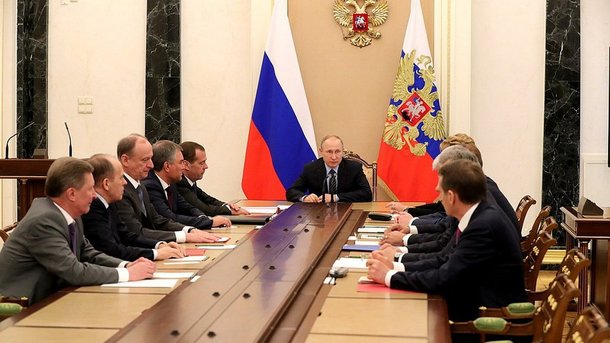 Совещание В.В. Путина с постоянными членами Совета Безопасности