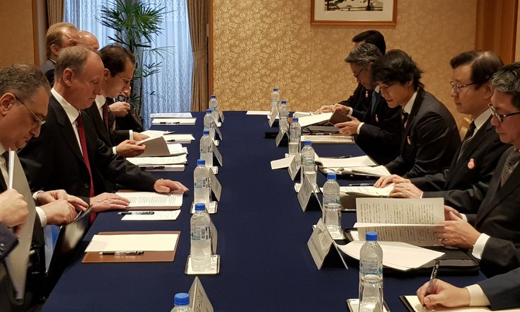 Секретарь Совета Безопасности России Николай Патрушев в Токио встретился с Генеральным секретарем Совета национальной безопасности Японии Сётаро Яти