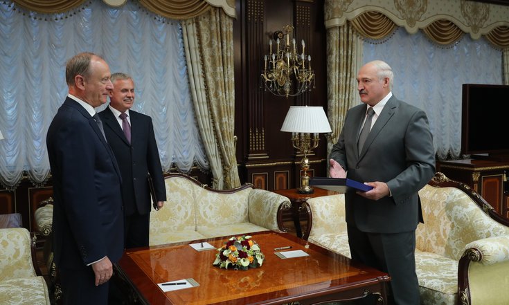 Секретарь Совета Безопасности России Николай Патрушев сегодня в Минске принят Президентом Республики Белоруссия Александром Лукашенко
